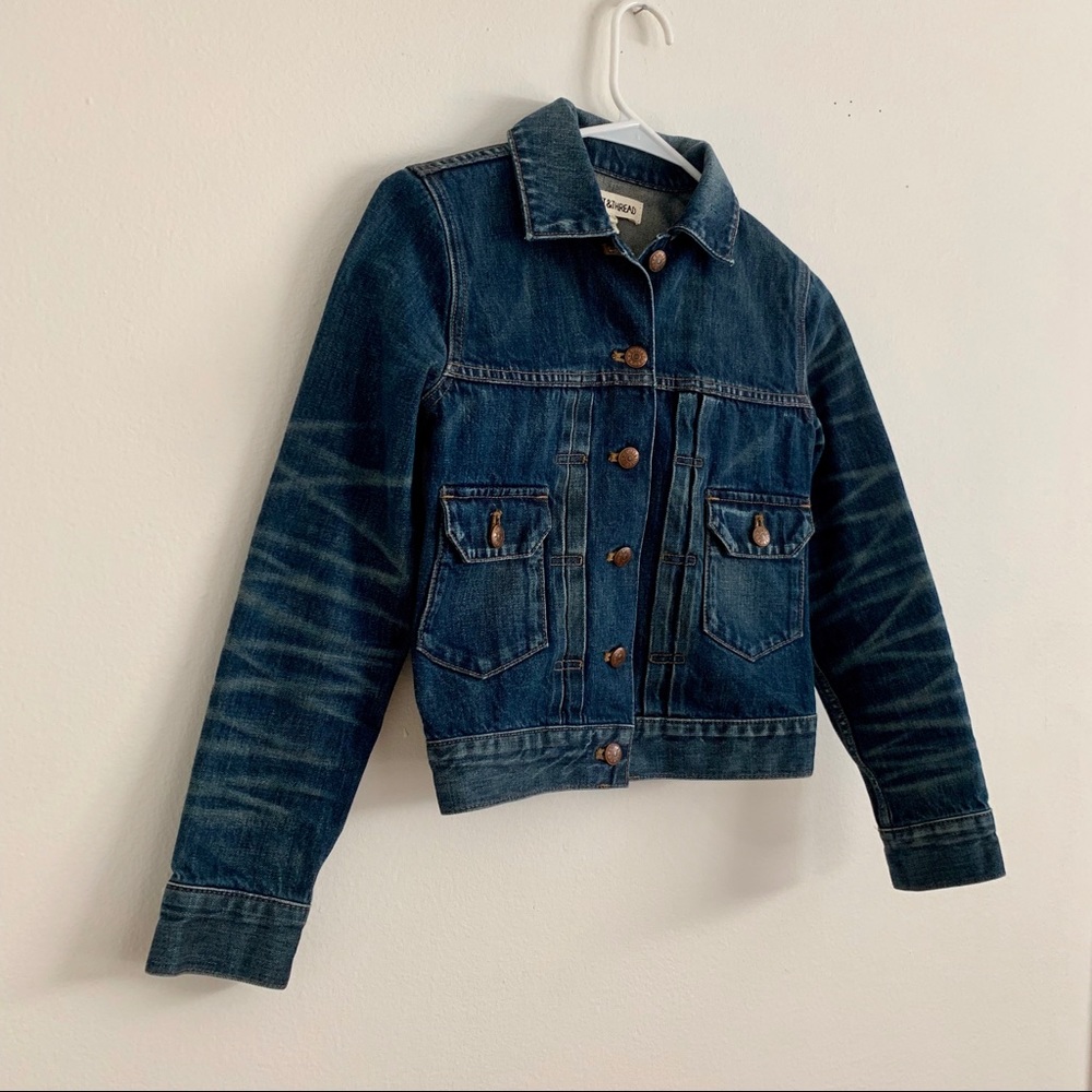 Madewell Rivet and Thread denim jean jacket xxs - Picture 3 of 8